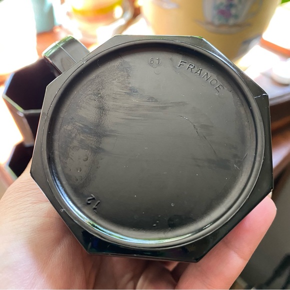 Set of 6 Vintage French Arcoroc Octime Black Blown Glass Coffee Mugs - Picture 7 of 11